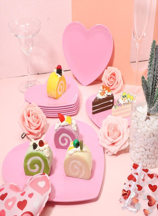 FillTouch مجموعة أطباق ميلامين على شكل قلب من فيل تاتش، 4 قطع، مقاس 9.5 بوصة، أطباق عشاء، أواني طعام على شكل قلب، مناسبة لعيد الحب، وأعياد الميلاد، وحفلات توديع العزوبية، وحفلات استقبال المولود (لون وردي) - Image 5